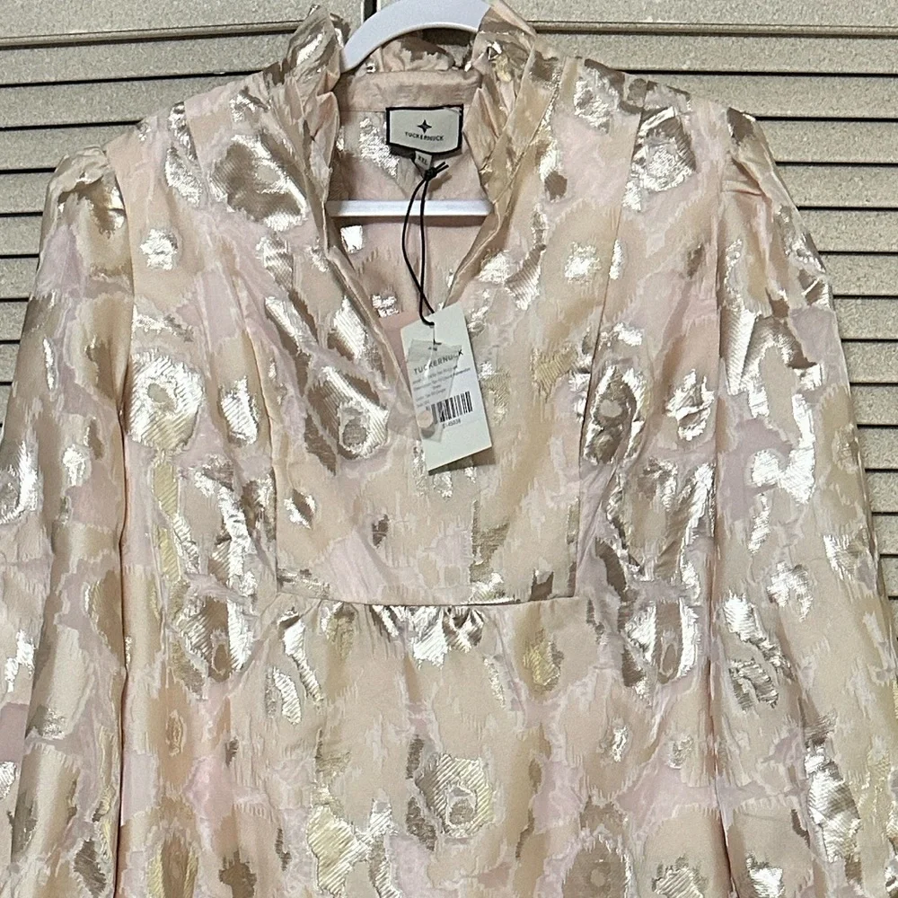 Tuckernuck champagne Fil Coupe Palmerston Dress - Picture 2 of 9